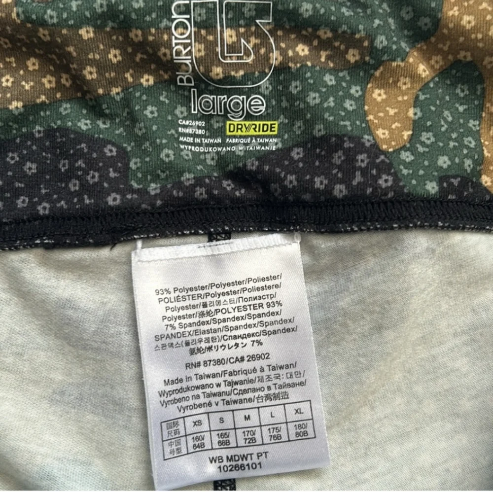 Burton Dry Ride Camouflage Print Base Layer Pants - Picture 8 of 12